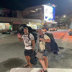 Nikki n Nick with backpacks